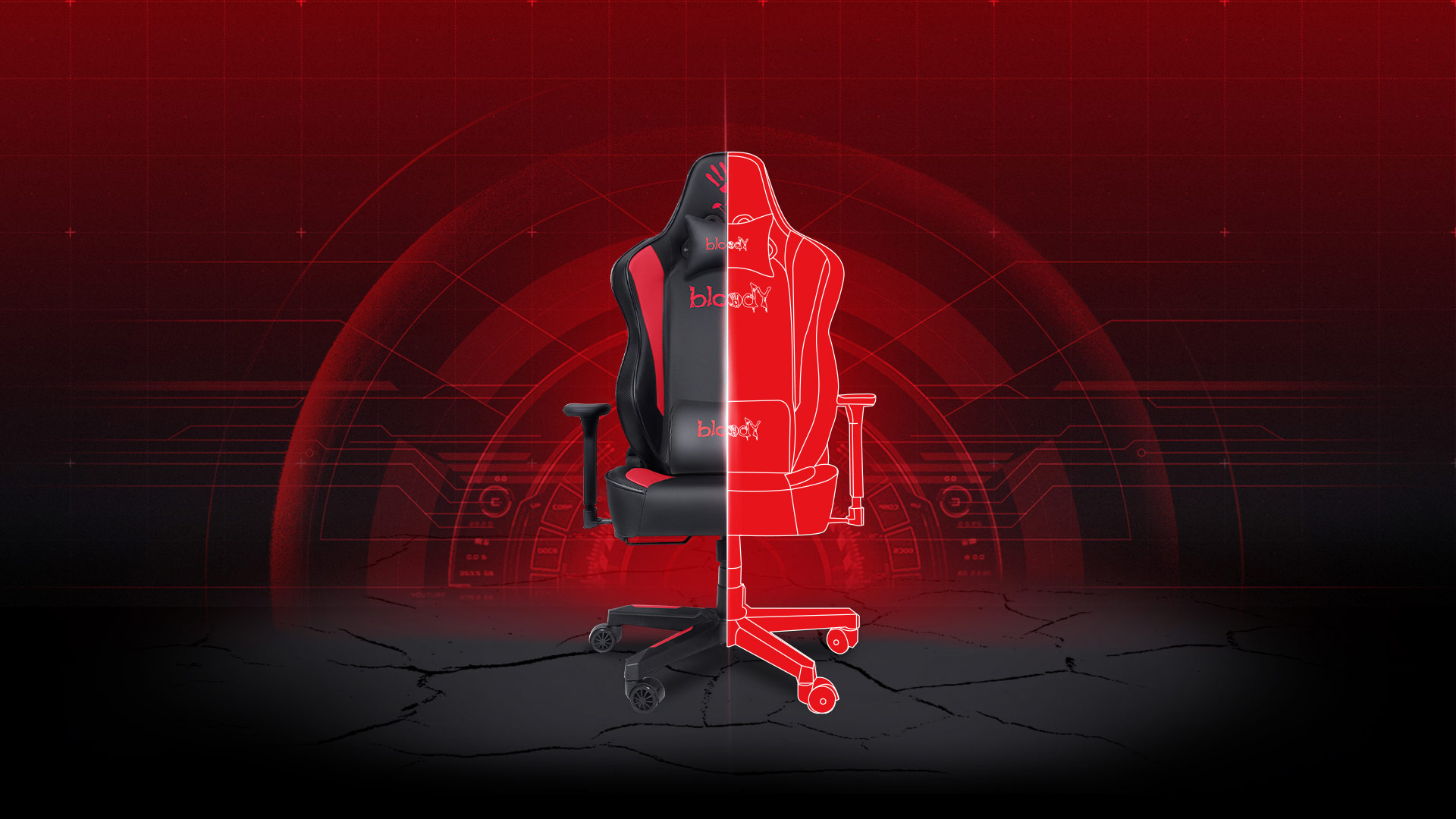 Comfortable & Durable Bloody Gaming Chair with Ergonomic Backrest
